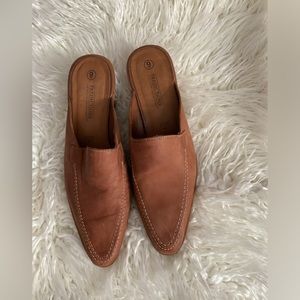 Tan leather mules new size 9